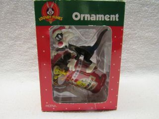 Looney Tunes Tweety In A Cookies Tin & Sylvester Christmas Ornament