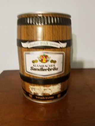 Vintage Kulmbacher Sandlerbrau Germany 5L Barrel Gallon Steel Beer Can Keg 3