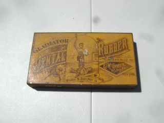 Early Antique Gladiator Dental Rubber Tin Ej Mc Cormick College Place Ny