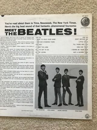 Beatles - Meet The Beatles LP Stunning Early Pressing 2