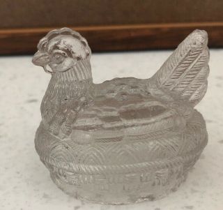 Vintage Jeannette Hen on Nest Candy Container 2 - 1/4” X 2” 2