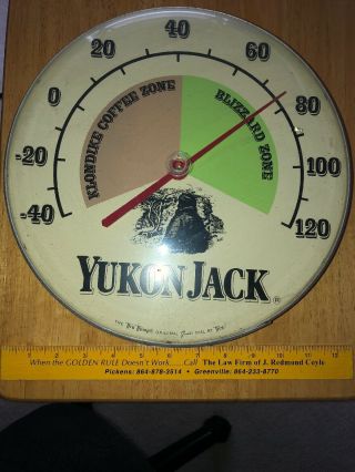 Vintage Hard To Find Yukon Jack Canadian Whiskey Thermometer / Great Man Cave