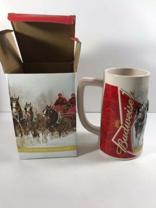 Budweiser Anheuser Busch Holiday Christmas Beer Stein 2012 With