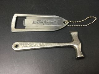 Steam Whistle Bottle Opener & Walkers Toffee Hammer