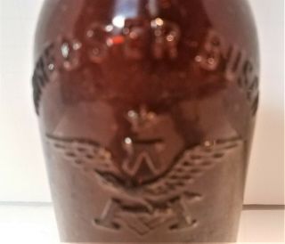 Vintage Anheuser - Busch Amber Bottle,  Eagle Embossed / F3