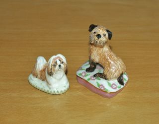Basil Matthews & Miranda C.  Smith Studio Pottery Terrier & Shih Tzu Dog Figurines