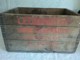 Rare Vintage Leominster Home Beverages Wooden Box Crate