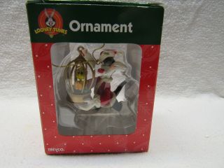 Looney Tunes Tweety In His Cage & Sylvester Christmas Ornament