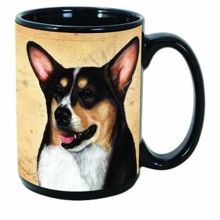 Corgi Pembroke Tri Faithful Friends Dog Breed 15oz Coffee Mug Cup