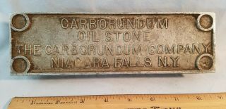 Antique Aluminum Advertising Cased Carborundum Oil Stone Niagara Falls Ny No Res