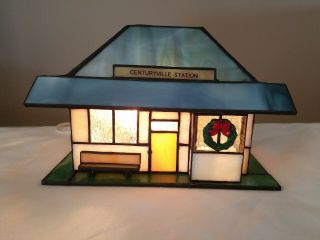 Century Classics Centuryville Stained Glass Train Station Collectible