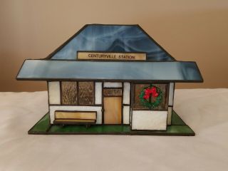 Century Classics Centuryville Stained Glass Train Station Collectible 3