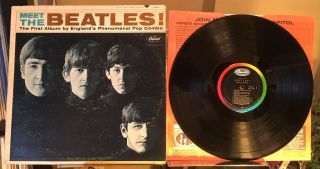 “meet The Beatles” 1964 Vinyl Lp Capitol T - 2047 Mono Vg