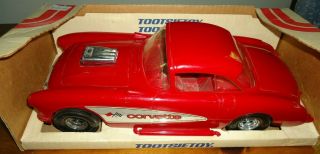 Vintage Tootsietoy 1957 Red Chevy Corvette Champion 13 " Long