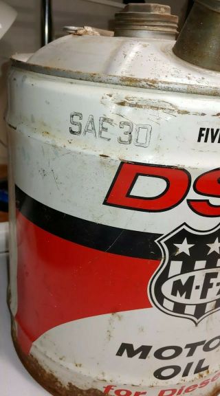 GRAPHICS VINTAGE 5 GALLON MFA OIL COMPANY CAN SAE3 FOR DIESELS 2
