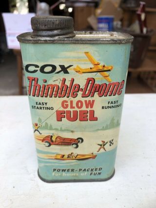 1949 Thimble Drome Glow Fuel Half Pint Can By L.  M.  Cox Mfg.  Authentic Vintage
