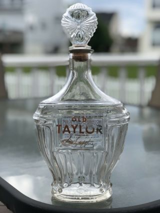 Rare Old Taylor Whiskey Glass Whiskey Bottle Advertising Frankfort Kentucky
