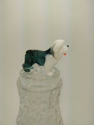 BOBTAIL DOG Handmade Blown ART GLASS figurine miniature Russia 3