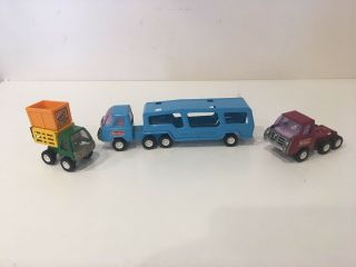 3 Vintage Buddy L Truck With Trailer 1969s Transporter No.  5129 & More
