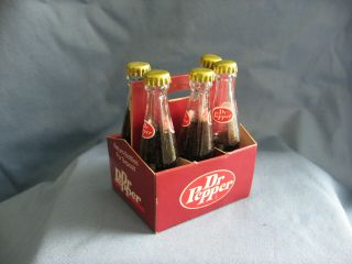 5 Dr Pepper Mini Bottles 3 " With Carrier