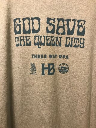 GOD SAVE THE QUEEN CITY Charlotte NC 2XL Monkey Astronaut Beer Colab T Shirt 4