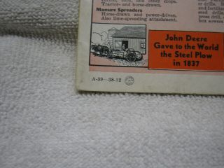 ANTIQUE 1938 JOHN DEERE TRACTOR CO 999 CORN PLANTER BROCHURE 2