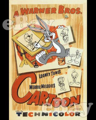 Rare Bugs Bunny Cartoon Color 8 X 10 Photo Warner Bros Animation