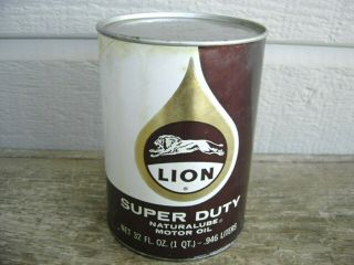 Vintage Lion Duty Full Quart 20 Wt Oil Can,  El Dorado Arkansas