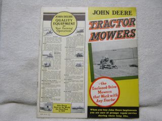 Antique 1939 John Deere Tractor Co Mower Brochure