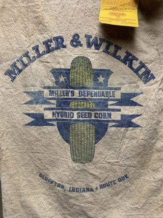 Vintage Miller & Wilken Hybrid Seed Corn Bag Sack Tags Bluffton IN 1969 2