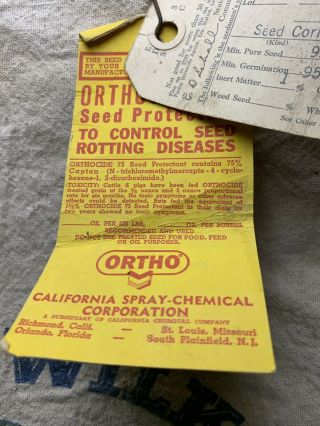 Vintage Miller & Wilken Hybrid Seed Corn Bag Sack Tags Bluffton IN 1969 4