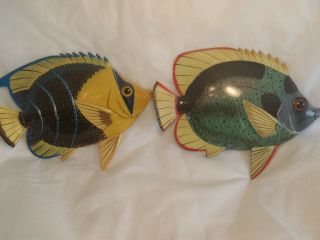 Vintage Tropical Fish Wall Plaques Set/2 Charlotte Int 