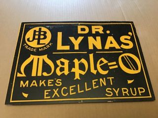 Antique Advertising Sign Dr Lynas Mapleo Syrup Exc