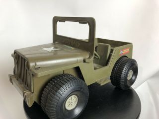 Mighty Mo Willys Jeep Friction Toy Gi Joe Style Ideal Toy Co 1973 13 1/2 " Long