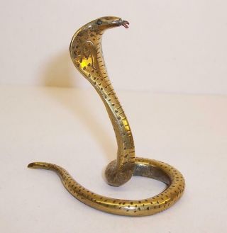Miniature Vintage/antique Bronze Brass Cobra Snake Figure/ornament