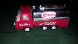 Rare Vintage Tiny Tonka Red Carnation Milk Tanker Delivery Truck