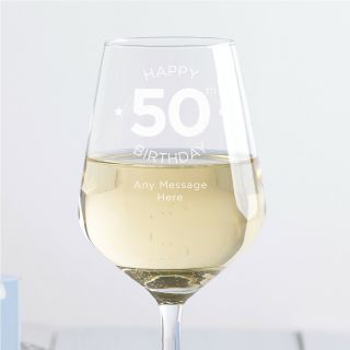 Personalised Wine Glass Engraved 18th 21st 30th 50th 60th Birthday Any Age