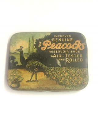 Vintage Peacocks Condoms Tin