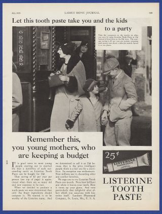 Vintage 1929 Listerine Tooth Paste Dental Hygiene Art Decor Print Ad 20 