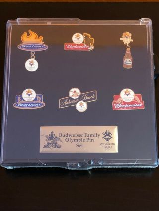Budweiser Olympic Pin Set Salt Lake 2002 Set Of 6 -