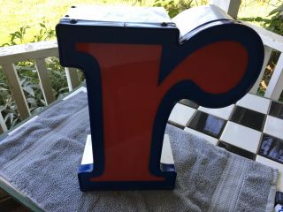 Vintage Sign.  Letter " R ".  Blue And Red And Fun.  15 1/4 " Tall