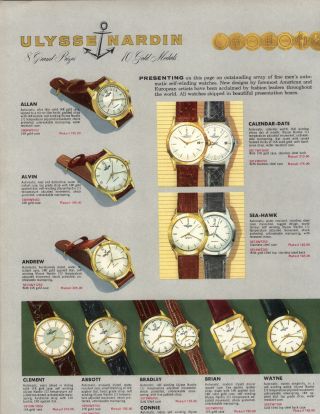 1958 PAPER AD 4 PG Henry Fonda Ulysse Nardin Wrist Watch George Calendar COLOR 2