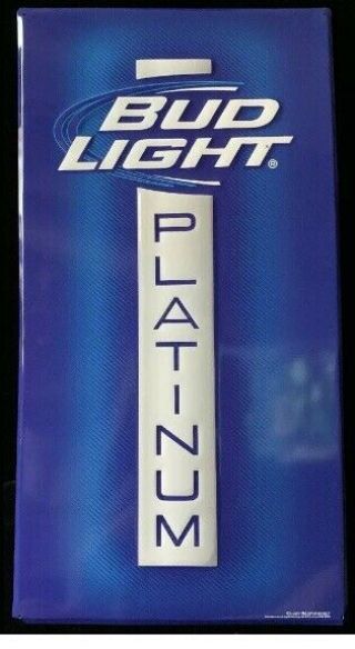 Bud Light Platinum Beer 30 " X 16 " Tin Metal Sign