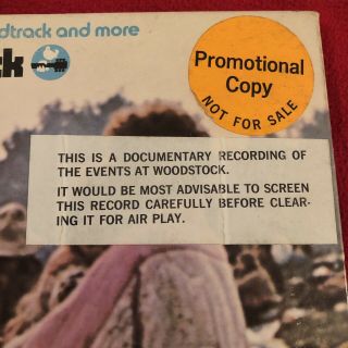 Woodstock 3 LP White Label Promo MEGA RARE The Who,  Jimi Hendrix,  Janis Joplin 2