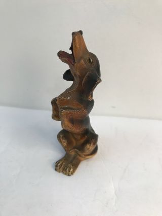 Vintage Cast Iron 3.  75 " Dog Dachshund Figurine Detailed Unique Estate Find