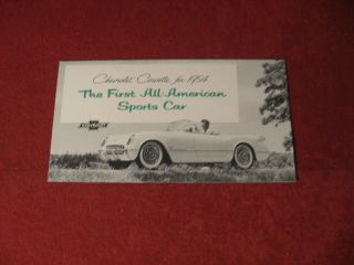 1954 Chevy Corvette 1st? Print Showroom Dealership Sales Brochure Old
