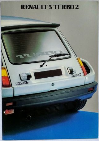 1985 Renault 5 Turbo 2 Sales Brochure En Français Depliant Prospekt