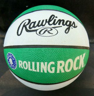 Vintage Rolling Rock Premium Beer Rawlings Mini 7 - Inch Basketball Latrobe Pa