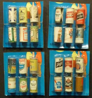 Complete Set Of 24 Different 2 " Mini Beer Cans - Carded 1976 Chemtoy Cicero,  Il