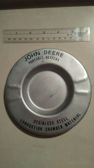 John Deere Tractor Company Advertising Ashtray Stainless Steel